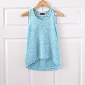 AQUA Sky Blue/Aqua Sweater Knit Tank Top | S